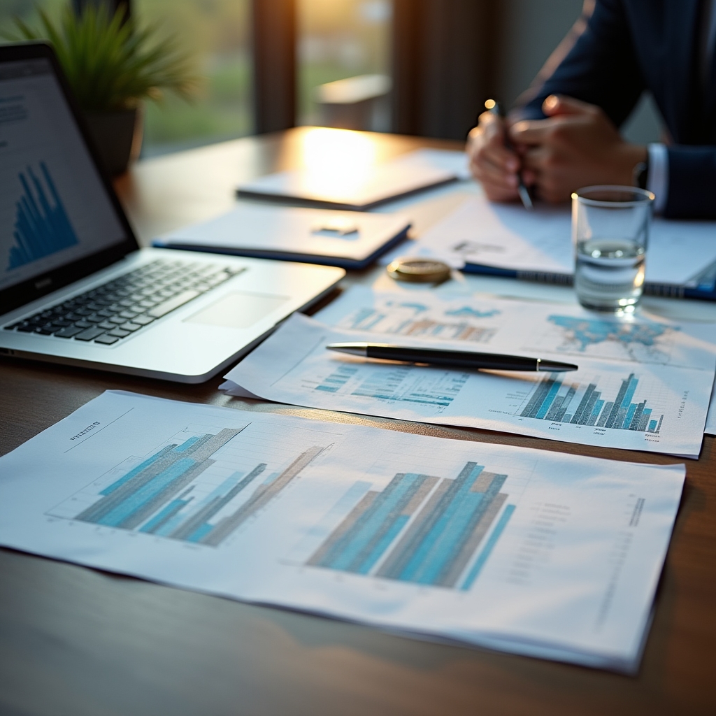 Финансовые документы на рабочем столе аналитика